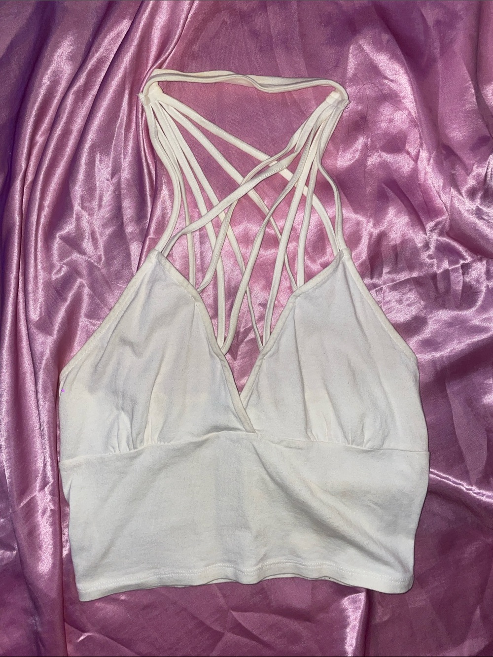 Charlotte Russe White Strappy Crop Top 🤍